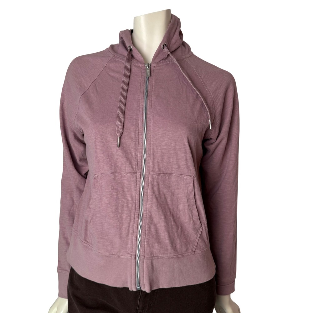 Calvin Klein Zip Up Hoodie Mauve Lightweight Cotton Athleisure Soft Girl Sz M